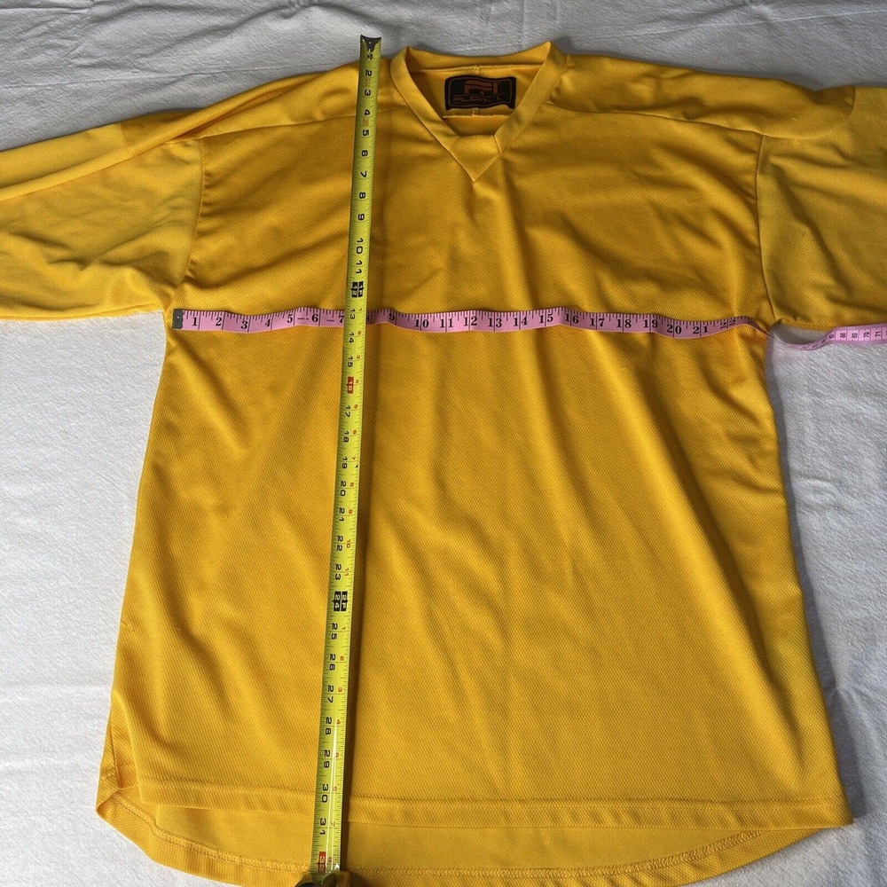 hockey jersey yellow size large L Blank Off Limits Do Not Touch Protect Flow tag